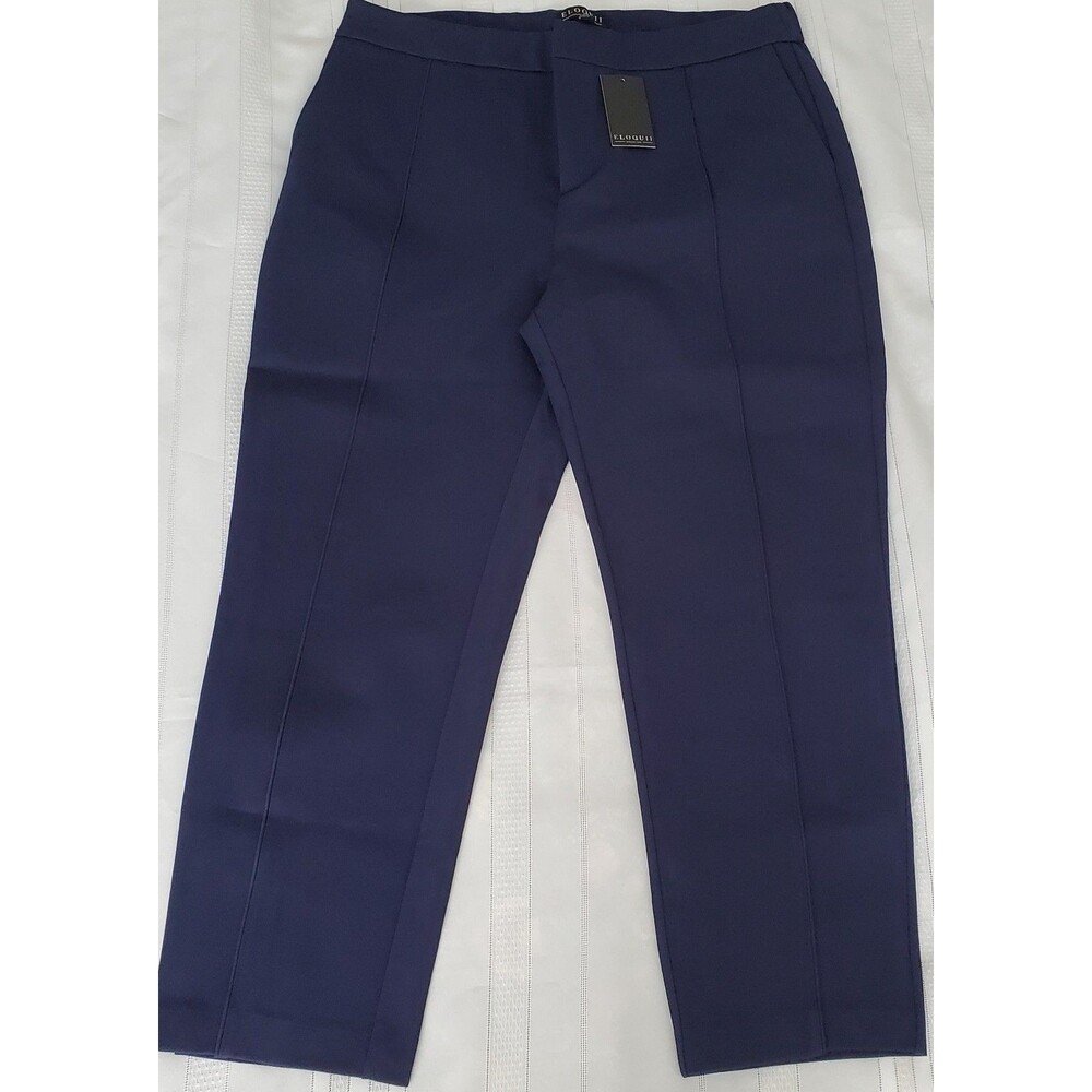 ELOQUII Women's Size 18 Regular Navy Blue Ponte Career Stretch Pants NWT